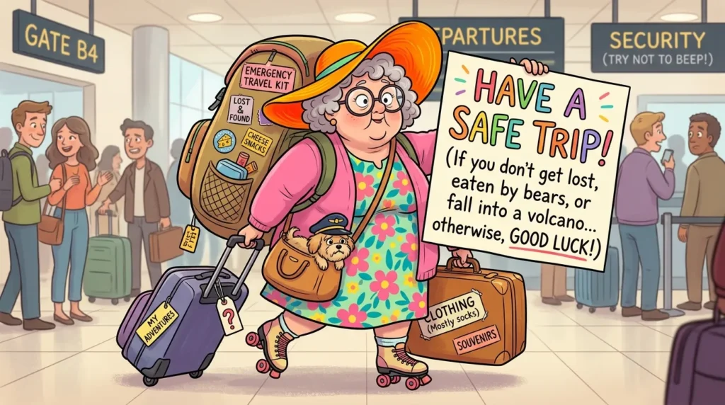 Funny Wishing You a Safe Trip Wishes