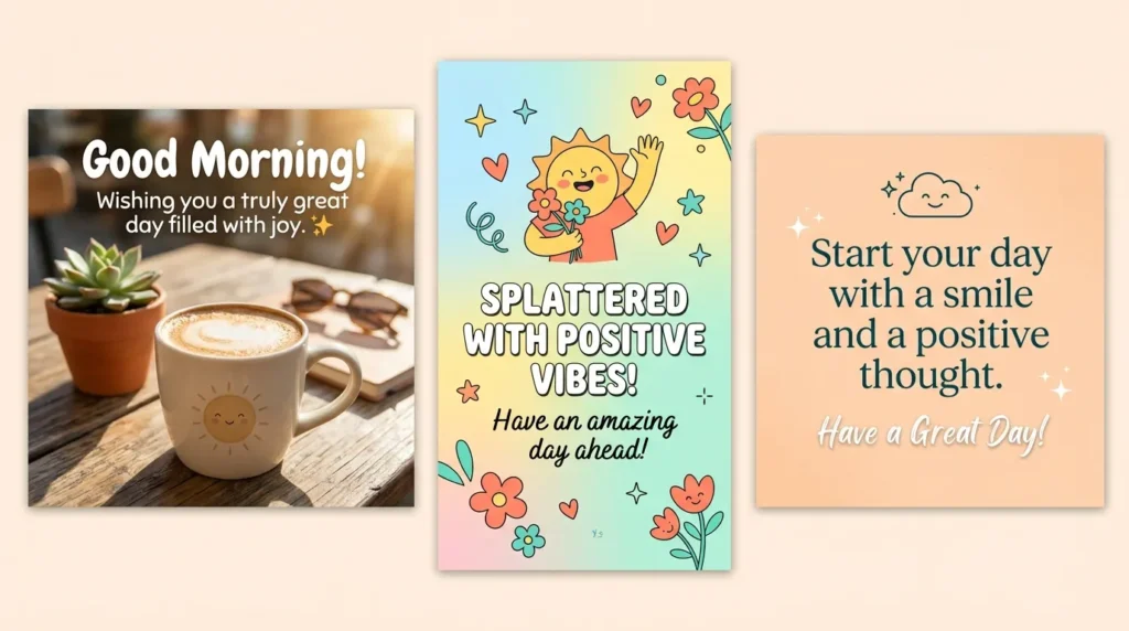 Positive Vibes Wishing You a Great Day Images for Social Media