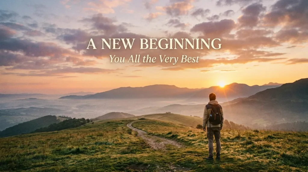 A New Beginning You All the Very Best 