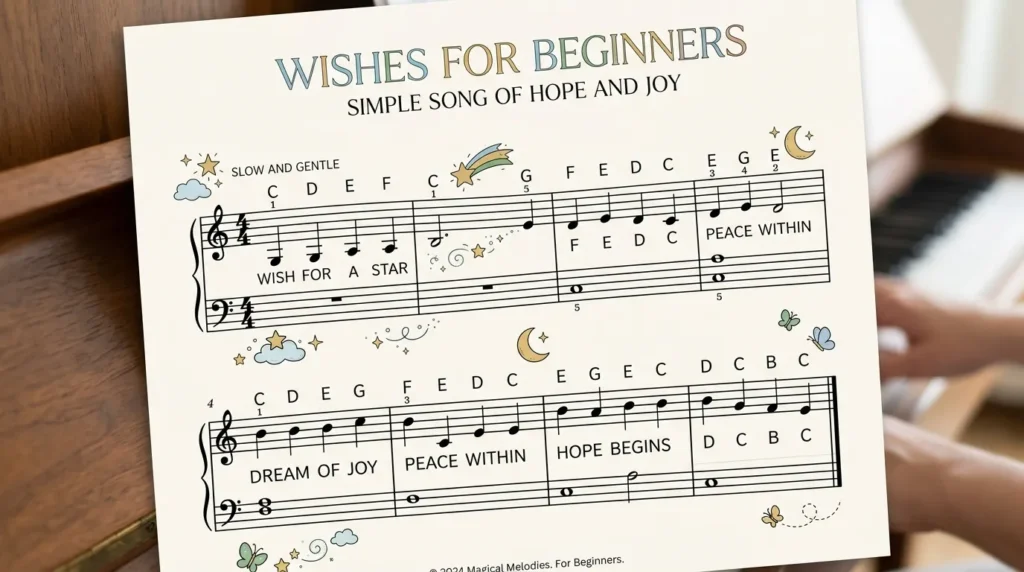 Piano Sheet Music Wishes for Beginners