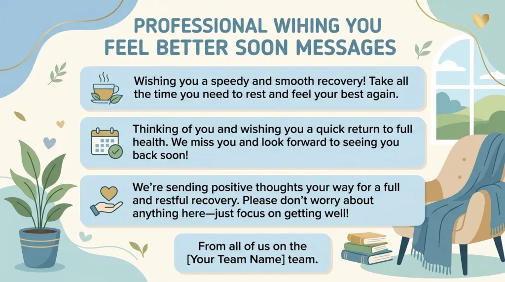 Professional Wishing You Feel Better Soon Messages for Coworkers