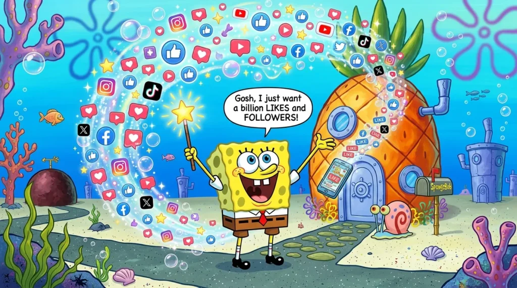 SpongeBob Wishes for Social Media Posts