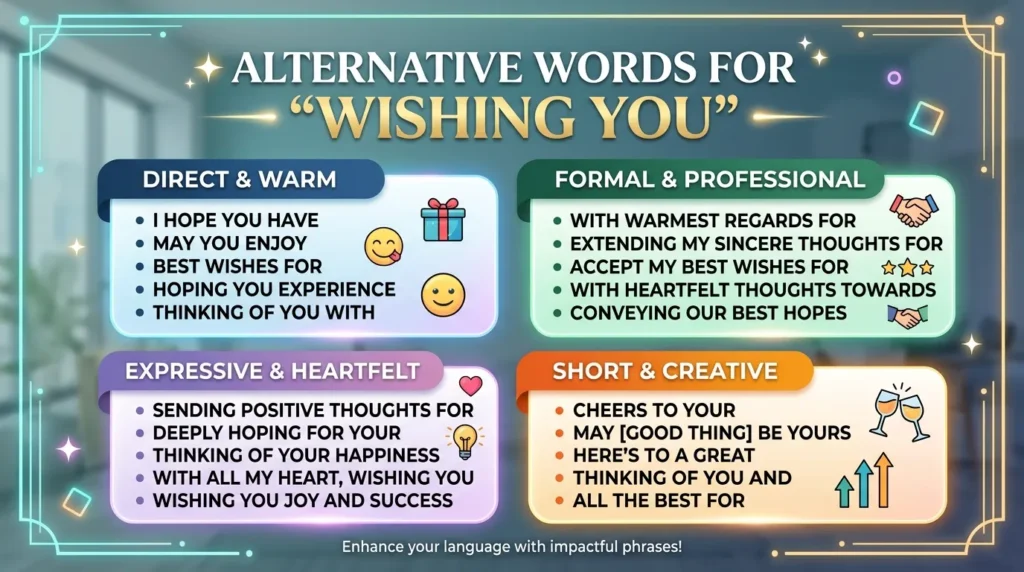 Alternative Words for Wishing You