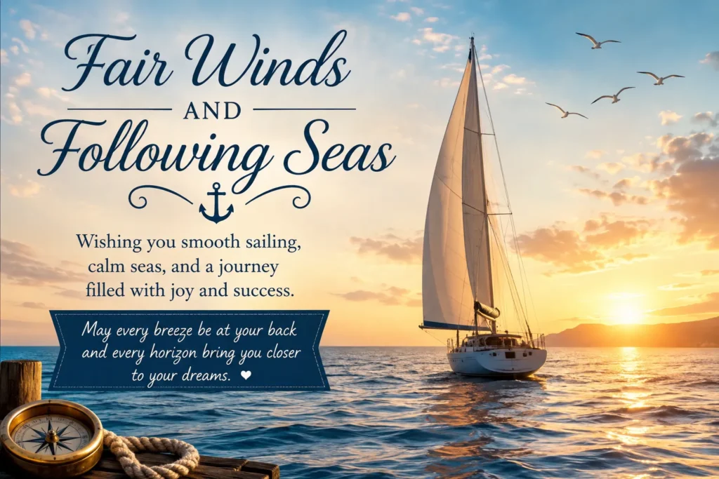 Heartfelt Fair Winds and Following Seas Wishes