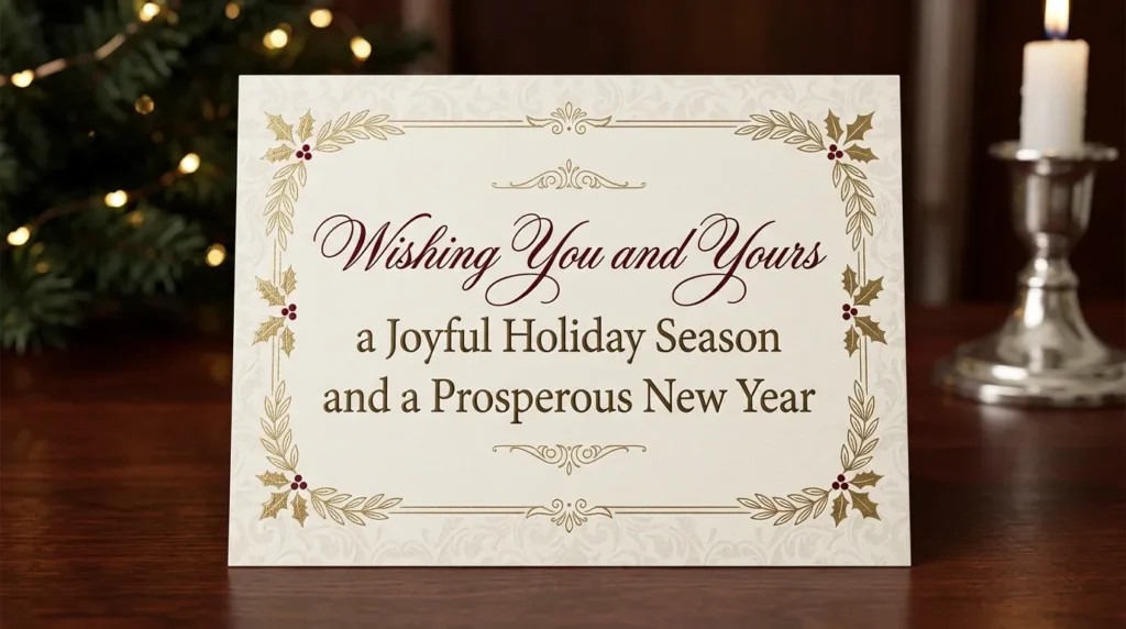 Is Wishing You and Yours a Formal Expression?