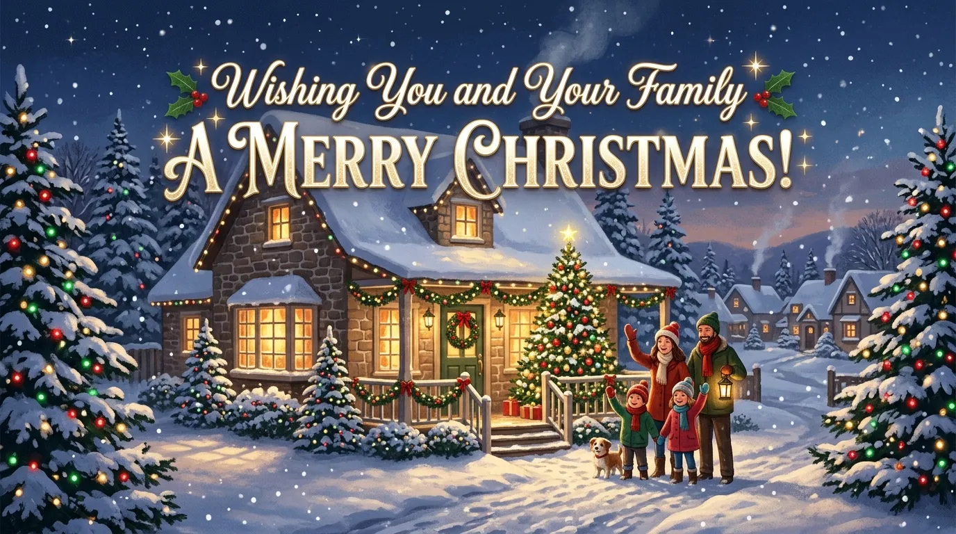 Wishing You and Your Family a Merry Christmas GIF: