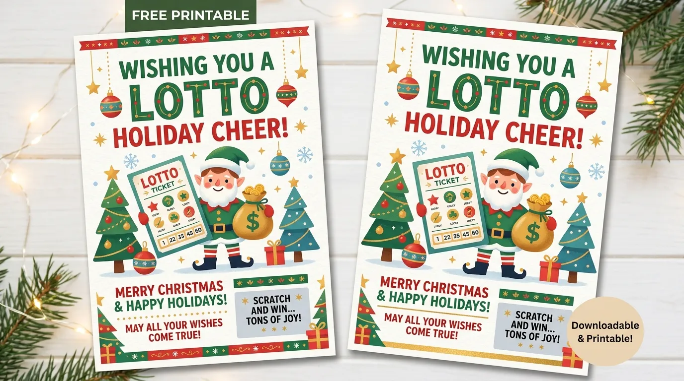 Wishing You a Lotto Holiday Cheer Free Printable